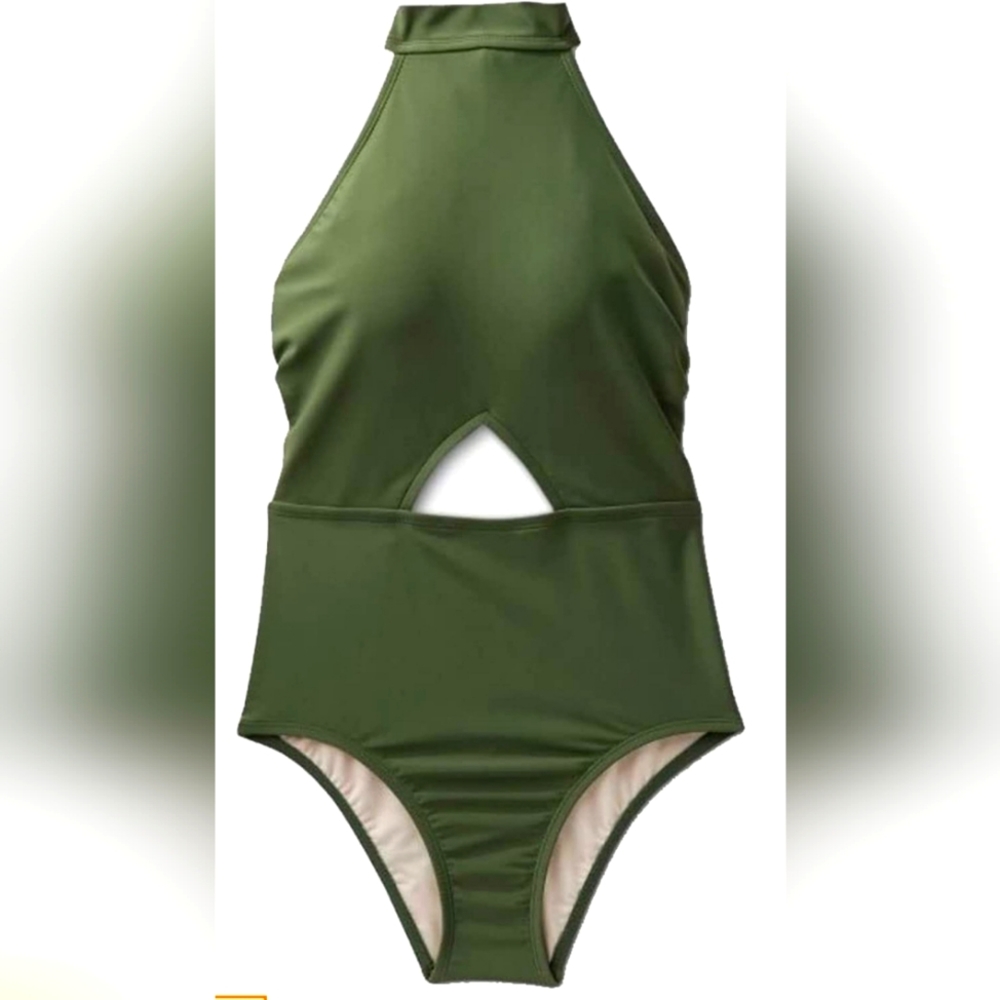 Kona Sol Women's Cut Out High Neck Open Back Medium Coverage One Piece Swimsuit